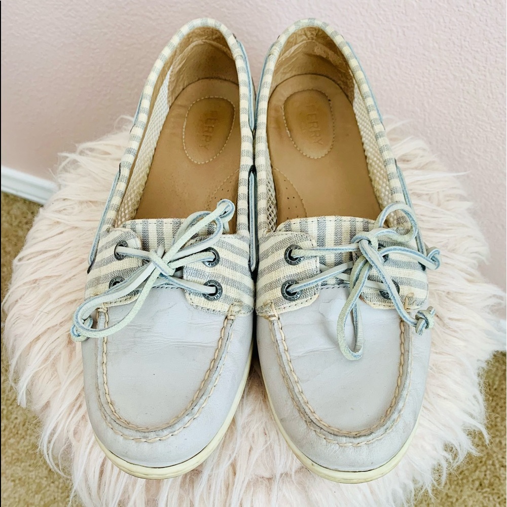 Light Blue-Grey Stripe Boat Shoe